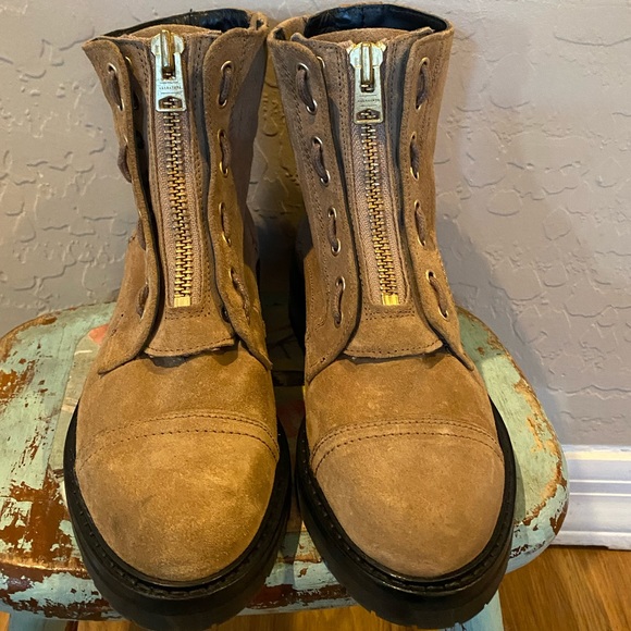 AllSaints Ariel Top Zip Suede Boot in size 36 - Picture 2 of 15